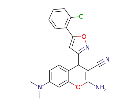 2-amino-3-cyano-7-dimethylamino-4-(5-(2-chlorophenyl)-isoxazol-3-yl)-4H-chromene