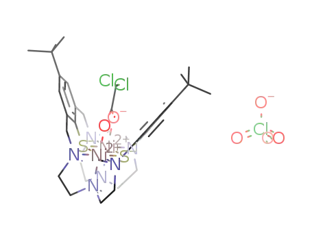 Molecular Structure of 1258236-76-8 ([((t-Bu)2C24H28N6S2(Me)6)Ni2(μ-O2CCHCl3)]ClO4)