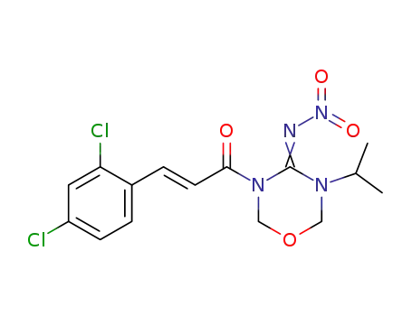 N-{3-[(E)-3-(2,4-dichlorophenyl)acryloyl]-5-isopropyl-1,3,5-oxadiazinan-4-ylidene}nitramide
