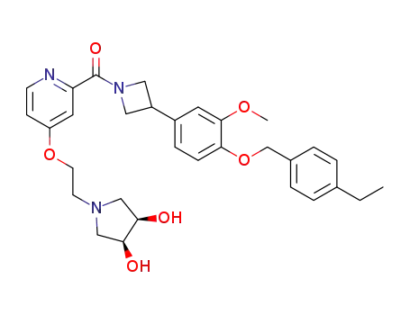 {4-[2-((3S,4R)-3,4-dihydroxypyrrolidin-1-yl)ethoxy]pyridin-2-yl}-{3-[4-(4-ethylbenzyloxy)-3-methoxyphenyl]azetidin-1-yl}methanone