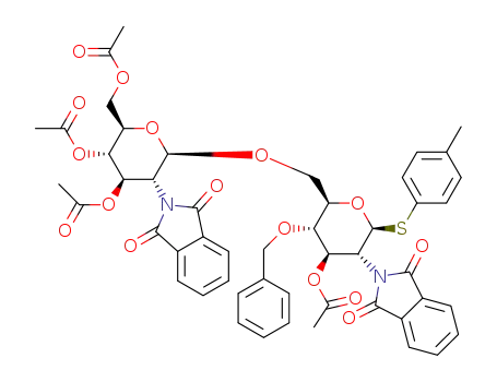 p-tolyl 3,4,6-tri-O-acetyl-2-deoxy-2-phthalimido-β-D-glucopyranosyl-(1->6)-3-O-acetyl-4-O-benzyl-2-deoxy-2-phthalimido-thio-β-D-glucopyranoside