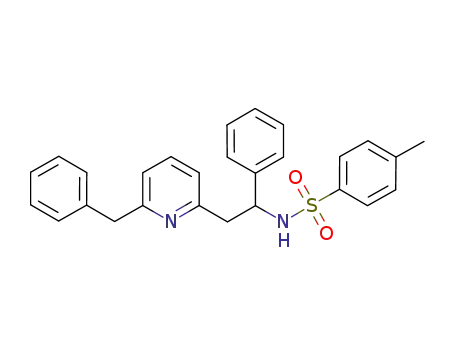 Molecular Structure of 1218989-05-9 (N-(2-(6-benzylpyridin-2-yl)-1-phenylethyl)-4-methylbenzenesulfonamide)