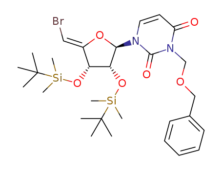 3-(benzyloxymethyl)-1-[(Z)-2,3-di-O-(tert-butyldimethylsilyl)-4,5-dehydro-5-deoxy-5-bromo-β-D-ribopentofuranosyl]uracil