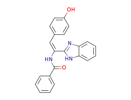 Molecular Structure of 1276667-39-0 (N-[(E)-1-(1H-benzimidazol-2-yl)-2-(4-hydroxyphenyl)vinyl]benzamide)