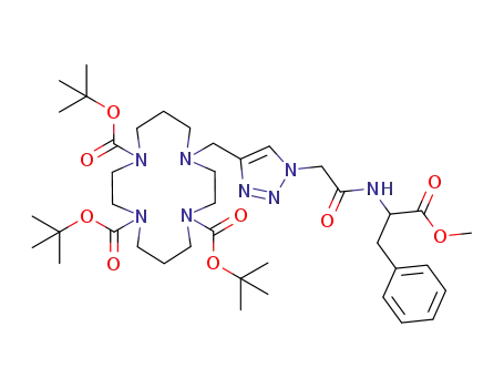 (rac)-tri-tert-butyl 11-((1-(2-((1-methoxy-1-oxo-3-phenylpropan-2-yl)amino)-2-oxo-ethyl)-1H-1,2,3-triazol-4-yl)-methyl)-1,4,8,11-tetraazacyclotetradecane-1,4,8-tricarboxylate