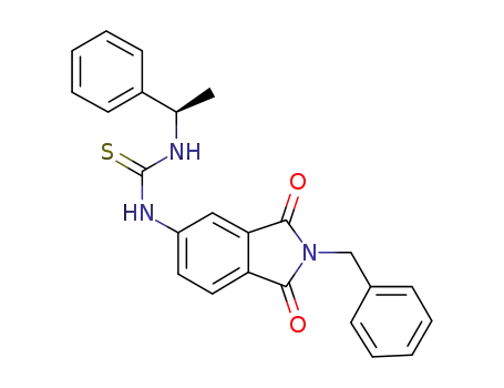 Molecular Structure of 1313506-39-6 (1-(2-benzyl-1,3-dioxoisoindolin-5-yl)-3-((R)-1-phenyl-ethyl)thiourea)