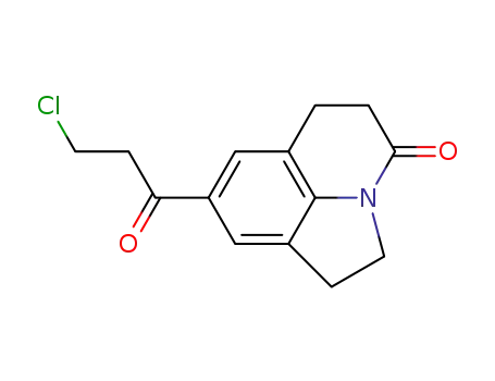 Molecular Structure of 157649-20-2 (8-(3-chloropropanoyl)-5,6-dihydro-1H-pyrrolo[3,2,1-ij]quinolin-4(2H)-one)