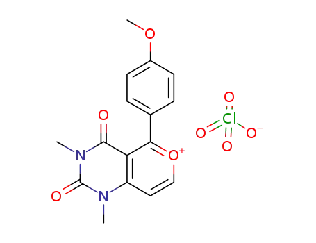 5-(4-methoxyphenyl)-1,3-dimethyl-2,4-dioxo-1H,2H,3H,4H-pyrano[4,3-d]pyrimidinium perchlorate
