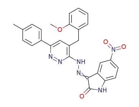 3-[2-(4-(2-methoxybenzyl)-6-ptolylpyridazin-3-yl)hydrazono]-5-nitroindolin-2-one