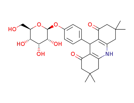 Molecular Structure of 1320347-12-3 (9-(4-β-D-allopyranosyloxyphenyl)-3,3,6,6-tetramethyl-3,4,6,7,9,10-hexahydroacridine-1,8(2H,5H)-dione)