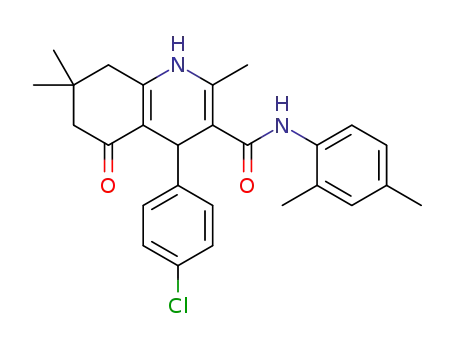 Molecular Structure of 1276306-85-4 (4-(4-chlorophenyl)-2,7,7-trimethyl-5-oxo-1,4,5,6,7,8-hexahydroquinoline-3-carboxylic acid 2,4-dimethylphenylamide)