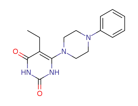 Molecular Structure of 1310053-24-7 (6-(4-phenyl-1-piperazinyl)-5-ethyluracil)