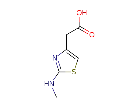 Molecular Structure of 31061-15-1 (4-Thiazoleacetic acid, 2-(methylamino)-)