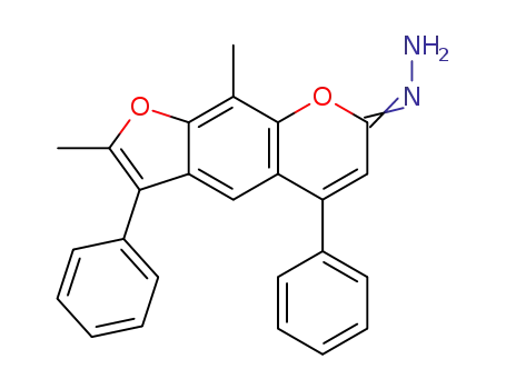 Molecular Structure of 1092333-69-1 (2,9-dimethyl-3,5-diphenyl-7H-furo[3,2-g]chromen-7-one hydrazone)