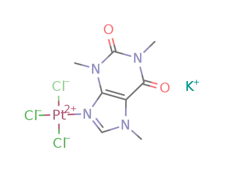 Molecular Structure of 77590-19-3 (1,3,7-trimethyl-3,7-dihydro-1H-purine-2,6-dione - trichloroplatinum (1:1))