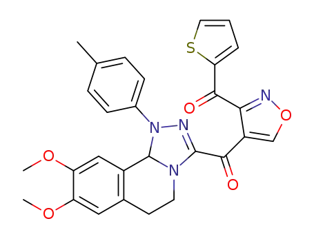 [4-(8,9-dimethoxy-1-(4-methylphenyl)-1,5,6,10b-tetrahydro[1,2,4]triazolo[3,4-a]isoquinoline-3-carbonyl)-isoxazol-3-yl](2-thienyl)methanone