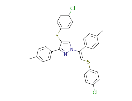 4-[(4-chlorophenyl)sulfanyl]-1-[(E)-2-[(4-chlorophenyl)sulfanyl]-1-(4-methylphenyl)-1-ethenyl]-3-(4-methylphenyl)-1H-pyrazole