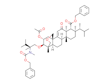 (1S,2R,3R,4aR,6aS,7R,8R,10aR,10bR,12aR)-benzyl 3-acetoxy-2-((S)-2-(((benzyloxy)carbonyl)(methyl)amino)-2,3-dimethylbutoxy)-1,6a,8,10a-tetramethyl-8-((R)-3-methylbutan-2-yl)-6-oxo-2,3,4,6,6a,7,8,9,10,10a,10b,11,12,12a-tetradecahydro-1H-1,4a-(methanooxymethano)chrysene-7-carboxylate