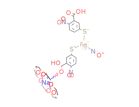 Molecular Structure of 1335311-62-0 ([Na(18-crown-6)][Fe(SC<sub>6</sub>H<sub>3</sub>(NO<sub>2</sub>)COOH)2(NO)2])