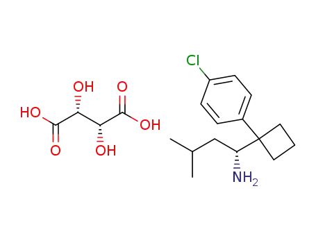 Molecular Structure of 389056-70-6 ((R)-1-[1-(4-chlorophenyl)cyclobutyl]-3-methylbutylamine L(+)-tartrate)