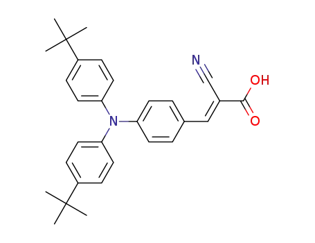 Molecular Structure of 1312775-43-1 ((E)-3-{4-[bis(4-tert-butylphenyl)amino]phenyl}-2-cyanoacrylic acid)