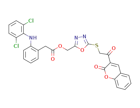 [5-(2-oxo-2-(2-oxo-2H-chromen-3-yl)ethylthio)-1,3,4-oxadiazol-2-yl]methyl [2-{(2,6-dichlorophenyl)amino}phenyl]acetate