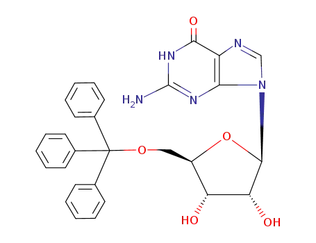 Molecular Structure of 27552-66-5 (Guanosine, 5'-O-(triphenylmethyl)-)
