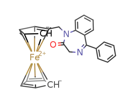 Molecular Structure of 1350644-53-9 (1,3-dihydro-1-ferrocenylmethyl-5-phenyl-2H-1,4-benzodiazepin-2-one)