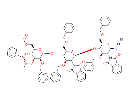 3,6-di-O-acetyl-2,4-di-O-benzyl-β-D-mannopyranosyl-(1->4)-3,6-di-O-benzyl-2-deoxy-2-phthalimido-β-D-glucopyranosyl-(1->4)-3,6-di-O-benzyl-2-deoxy-2-phthalimido-β-D-glucopyranosyl azide