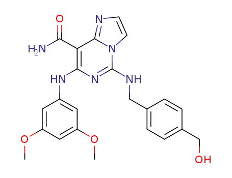 7-(3,5-dimethoxyphenylamino)-5-(4-hydroxymethylbenzylamino)imidazo[1,2-c]pyrimidine-8-carboxamide