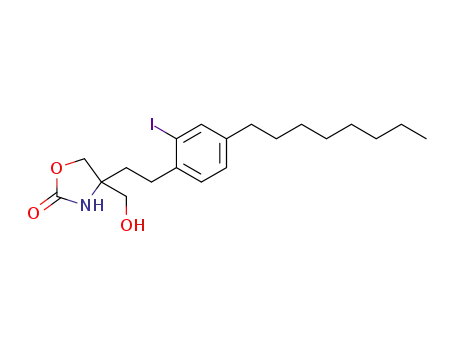 Molecular Structure of 1301696-41-2 (4-hydroxymethyl-4-[2-(2-iodo-4-octylphenyl)ethyl]oxazolidin-2-one)
