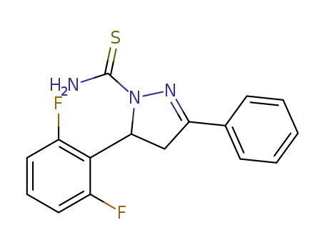 Molecular Structure of 1401197-80-5 (5-(2,6-difluorophenyl)-3-phenyl-4,5-dihydropyrazole-1-carbothioamide)