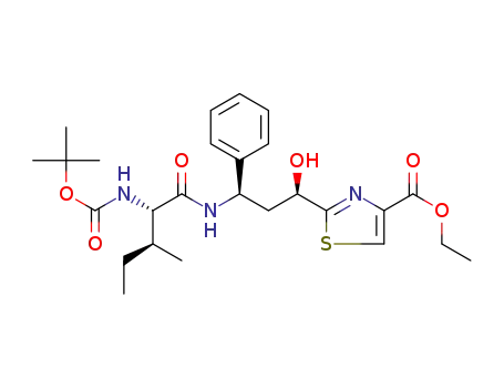 ethyl 2-((1R,3R)-3-((2S,3S)-2-(tert-butoxycarbonylamino)-3-methylpentanamido)-1-hydroxy-3-phenylpropyl)thiazole-4-carboxylate