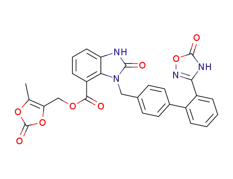 (5-methyl-2-oxo-1,3-dioxol-4-yl)methyl 2-oxo-3-((2’-(5-oxo-4,5-dihydro-1,2,4-oxadiazol-3-yl)-[1,1’-biphenyl]-4-yl)methyl)-2,3-dihydro-1H-benzo[d]imidazole-4-carboxylate