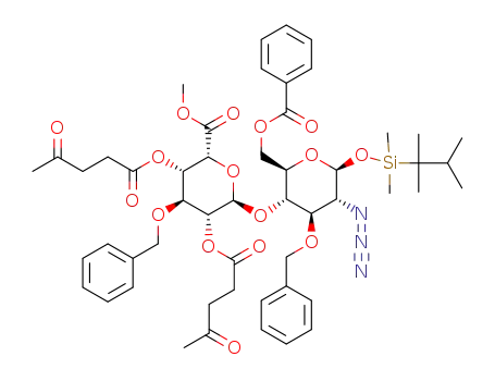 dimethylthexylsilyl 2-azido-6-O-benzoyl-3-O-benzyl-2-deoxy-4-O-(methyl (3-O-benzyl-2,4-di-O-levulinoyl-α-L-idopyranosyl)uronate)-D-glucopyranose