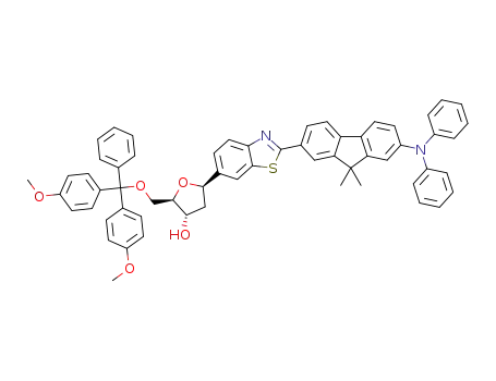 (2R,3S,5R)-2-((bis(4-methoxyphenyl)(phenyl)methoxy)methyl)-5-(2-(7-(diphenylamino)-9,9-dimethyl-9H-fluoren-2-yl)benzo[d]thiazol-6-yl)tetrahydrofuran-3-ol