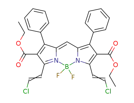 3,5-bis(2-chloroethen-1-yl)-1,7-diphenyl-2,6-dicarbethoxy-4,4-difluoro-4-bora-3a,4a-diaza-s-indacene