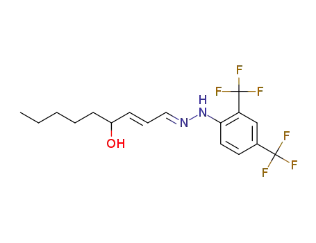 Molecular Structure of 1402134-68-2 ((1E,2E)-1-{2-[2,4-bis(trifluoromethyl)phenyl]hydrazono}non-2-en-4-ol)