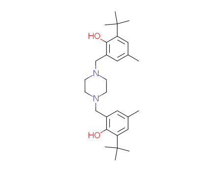 Molecular Structure of 72198-72-2 (Phenol,2,2'-[1,4-piperazinediylbis(methylene)]- bis[6-(1,1-dimethylethyl)-4-methyl- )