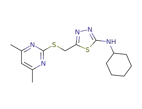 2-cyclohexylamino-5-[(4,6-dimethylpyrimidin-2-ylthio)methyl]-1,3,4-thiadiazole