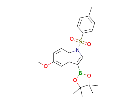 Molecular Structure of 1185427-08-0 (5-Methoxy-3-(4,4,5,5-tetraMethyl-1,3,2-dioxaborolan-2-yl)-1-tosyl-1H-indole)