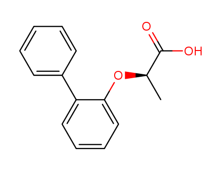 Molecular Structure of 133775-02-7 (Propanoic acid, 2-([1,1'-biphenyl]-2-yloxy)-, (R)-)