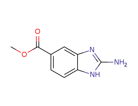 Molecular Structure of 106429-38-3 (1H-Benzimidazole-5-carboxylicacid,2-amino-,methylester(9CI))