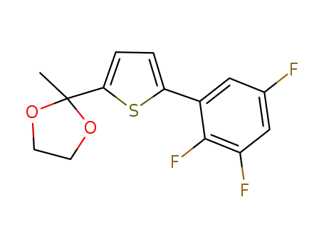 Molecular Structure of 1426829-15-3 (2-methyl-2-[5-(2,3,5-trifluorophenyl)-thiophen-2-yl]-[1,3]-dioxolane)