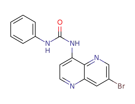 Molecular Structure of 1309774-16-0 (1-(7-bromo-1,5-naphthyridin-4-yl)-3-phenylurea)