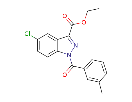 Molecular Structure of 1448314-59-7 (5-chloro-1-(3-methylbenzoyl)-1H-indazole-3-carboxylic acid ethyl ester)