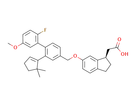 (R)-2-(6-((2-(5,5-dimethylcyclopent-1-en-1-yl)-2'-fluoro-5'-methoxy-[1,1'-biphenyl]-4-yl)methoxy)-2,3-dihydro-1H-inden-1-yl)acetic acid