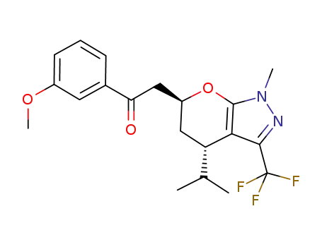 2-((4S,6S)-4-isopropyl-1-methyl-3-(trifluoromethyl)-1,4,5,6-tetrahydropyrano[2,3-c]pyrazol-6-yl)-1-(3-methoxyphenyl)ethanone