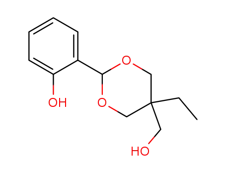 Molecular Structure of 22251-64-5 (2-[(5-ethyl-5-hydroxymethyl)-1,3-dioxan-2-yl]phenol)