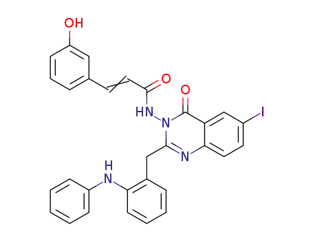 6-iodo-2-[2-(phenylamino)benzyl]-3-(3-hydroxyphenylacrylamido)quinazolin-4(3H)-one